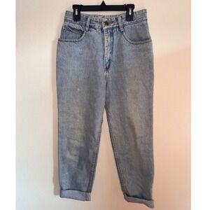 Vintage Gasoline High Waisted Mom Jeans Light Wash Tapered Leg Denim Size 9